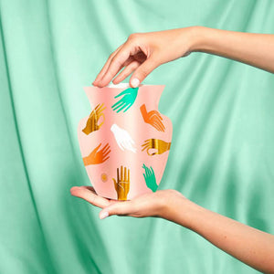 
                  
                    Load image into Gallery viewer, Hamsa Pink Mini Paper Vase
                  
                