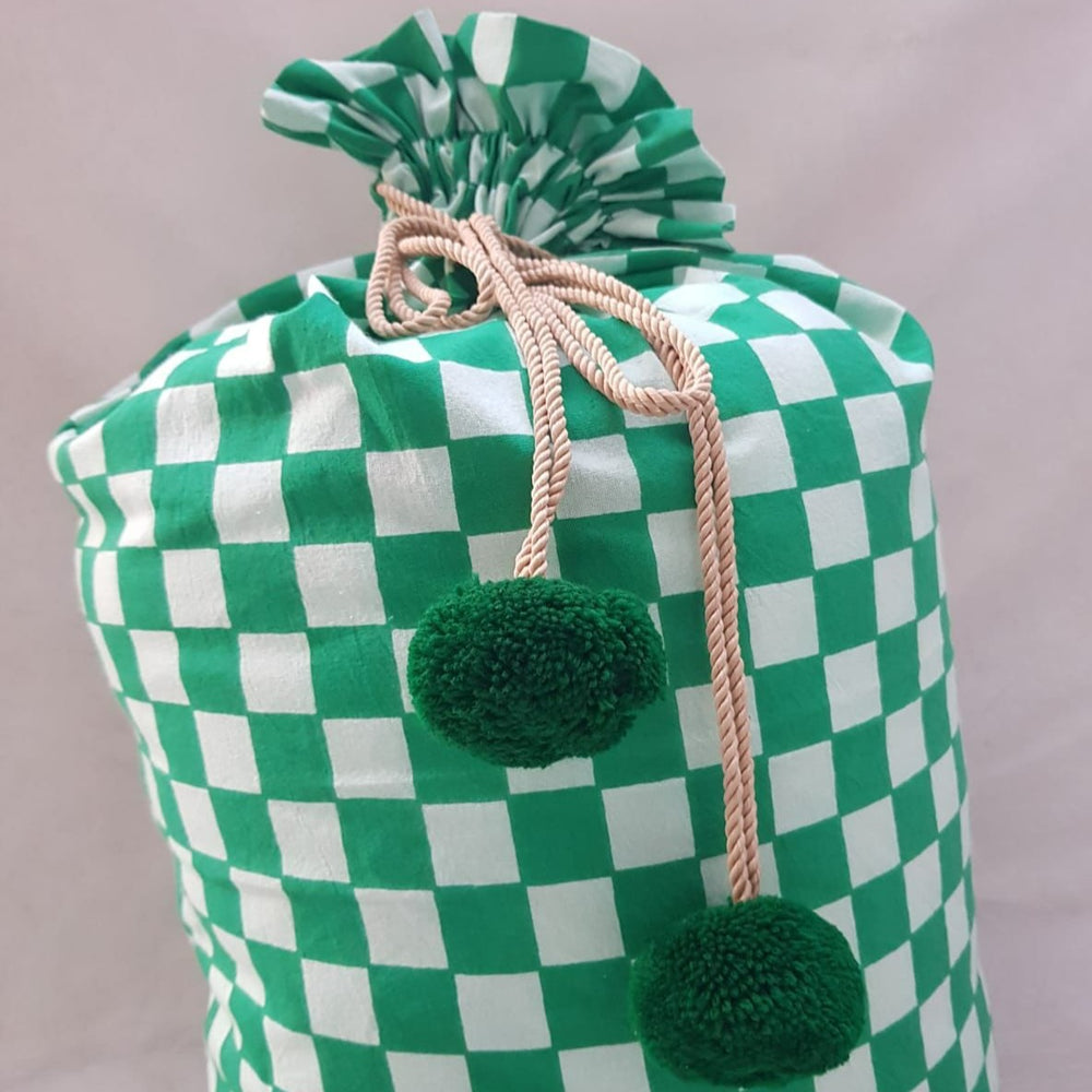
                  
                    Load image into Gallery viewer, Green Checkered Santa Sack
                  
                