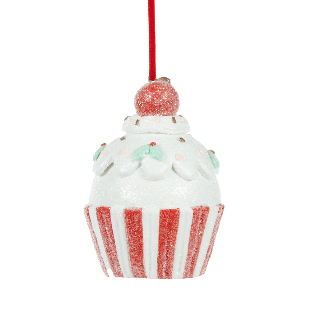 Cupcake With Cherry Hanging Ornament