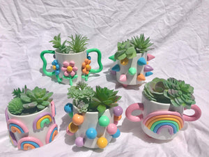 
                  
                    Load image into Gallery viewer, DIY Polymer Clay Decorated Planter Kit
                  
                
