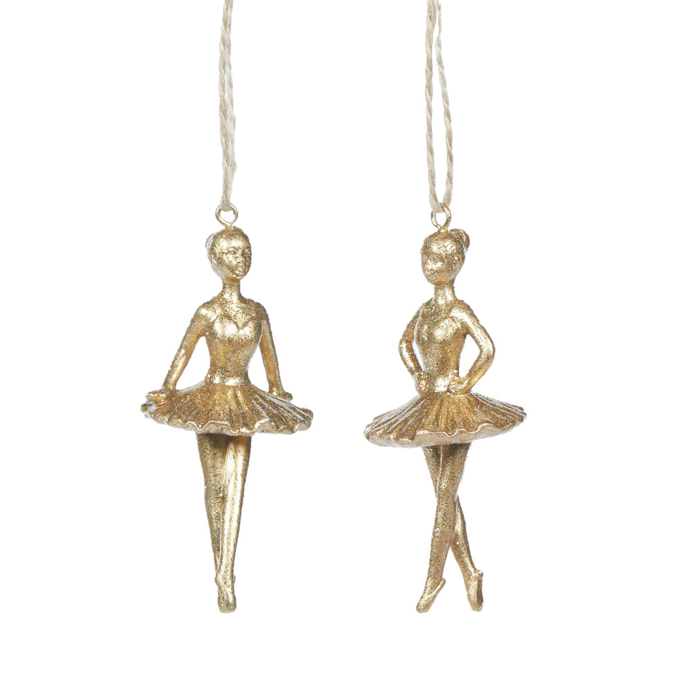 Gold Ballerina Hanging Set Of Two