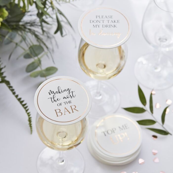 Glass Topper Wedding Coasters