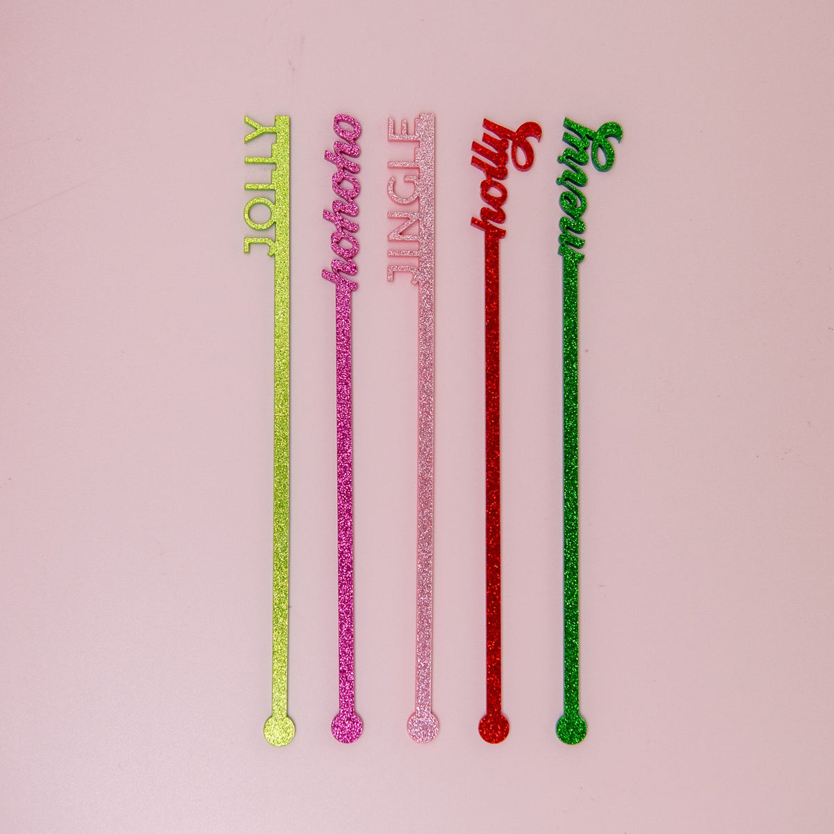Glitter Christmas Word Drink Stirrers ohitsperfect