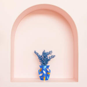 
                  
                    Load image into Gallery viewer, Hamsa Blue Mini Paper Vase
                  
                