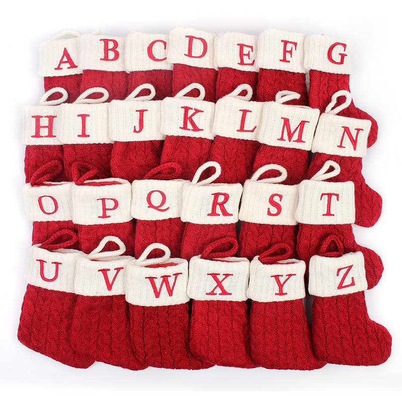 Woven Mini Alphabet Christmas Stocking