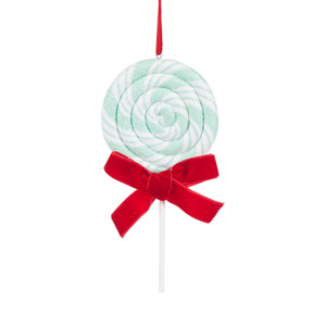 Mint and White Swirl Lollipop Hanging Ornament