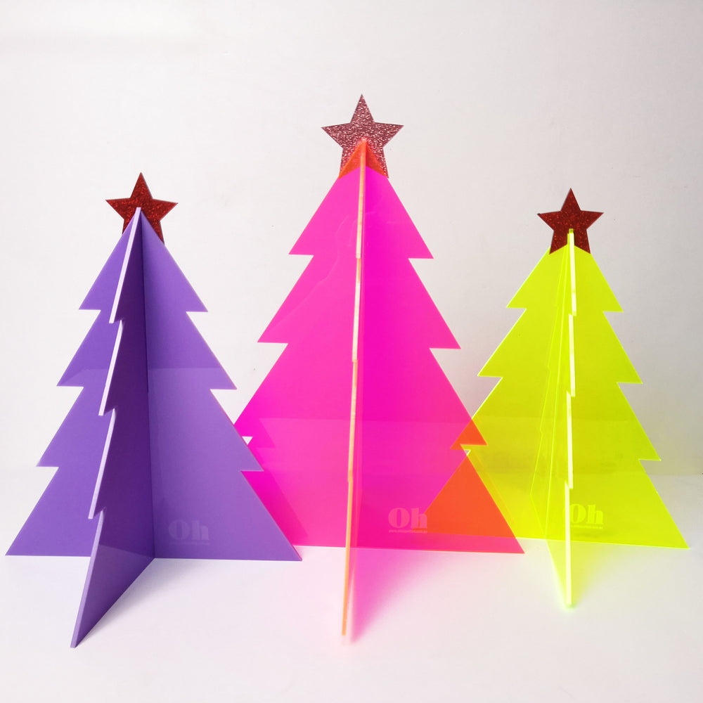 Acrylic 3D Christmas Tree with Star - 10 inch