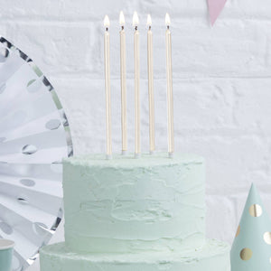 
                  
                    Load image into Gallery viewer, Tall Cake Candles - Pearlised White
                  
                