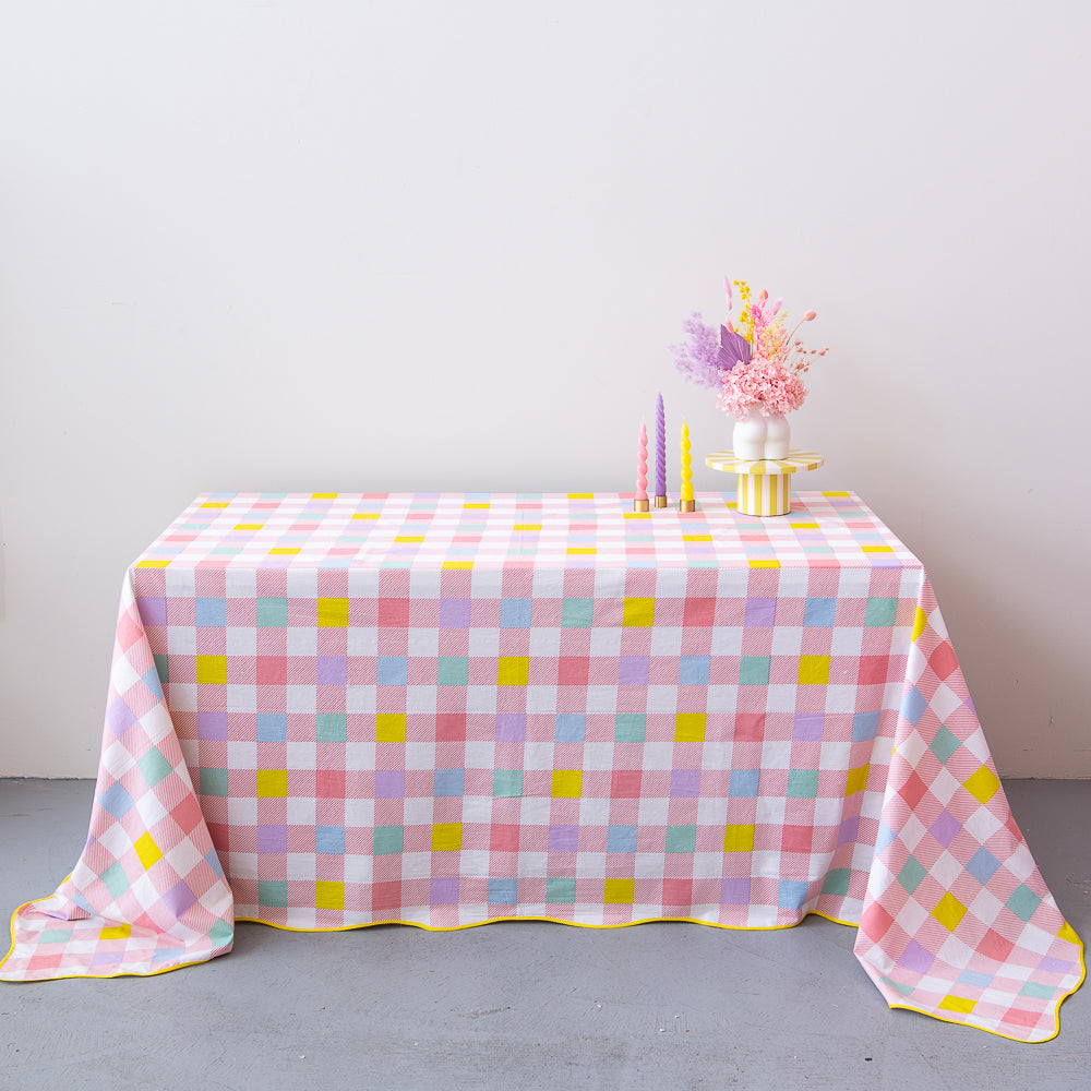 Pastel Check Tablecloth
