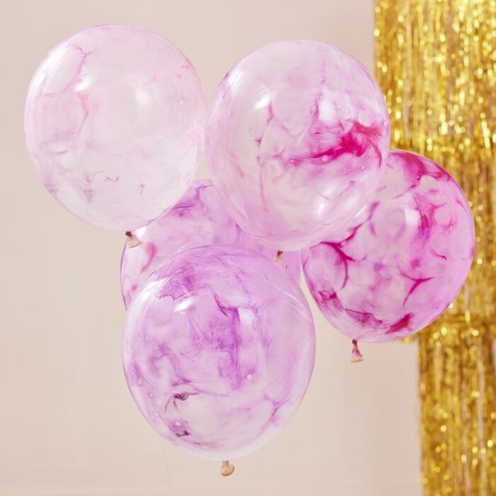 Pink Paint Marble Balloons