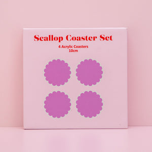 
                  
                    Load image into Gallery viewer, Scallop Acrylic Coaster Set
                  
                