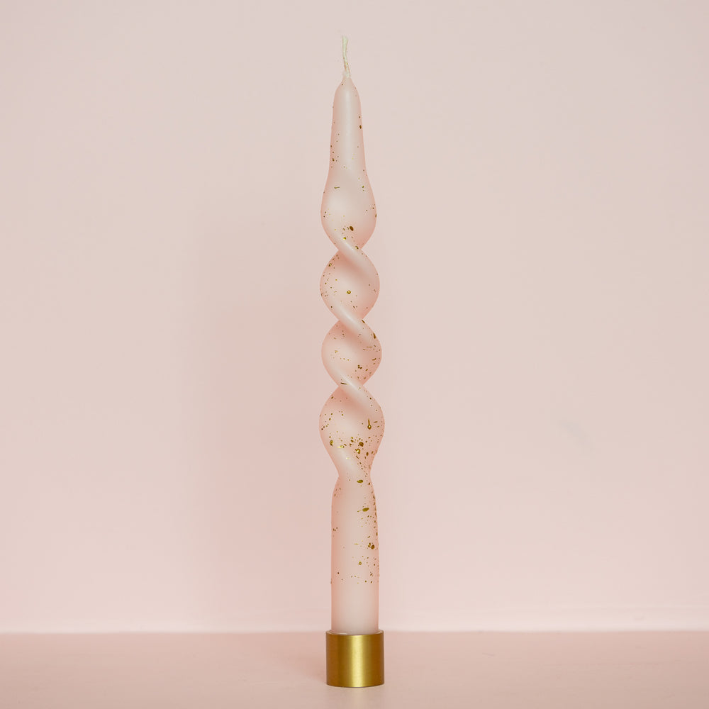 Speckled Twist Candle - Blush 28cm
