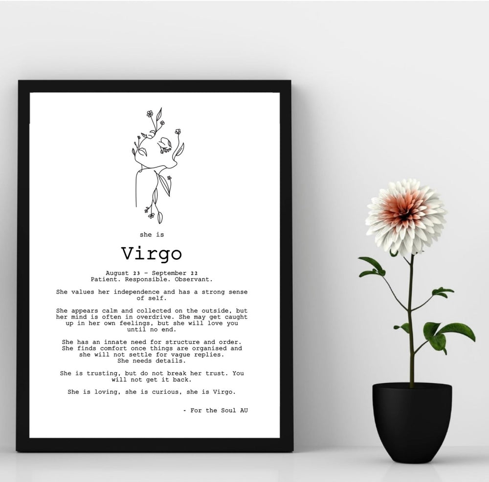 Zodiac Necklace and Print Gift Box - Virgo