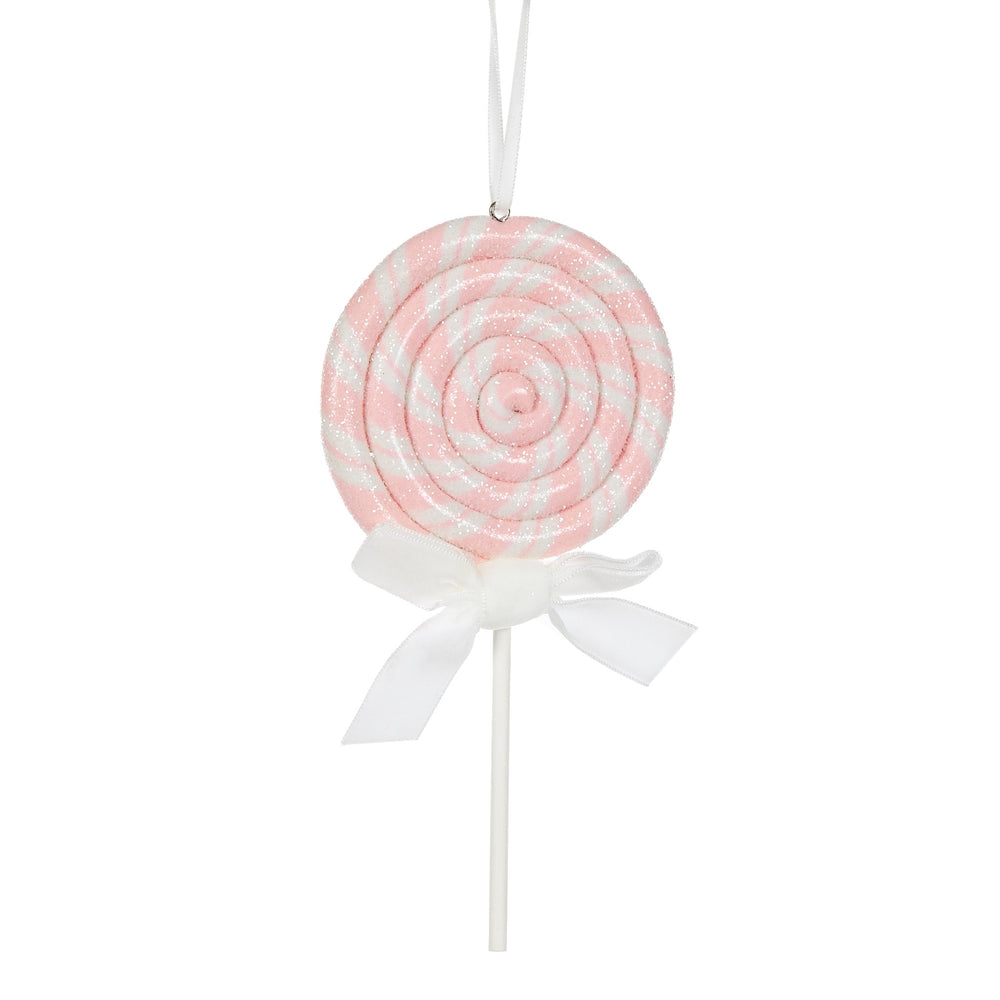 Pink And White Swirl Lollipop Hanging Ornaments