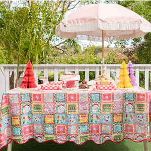 
                  
                    Load image into Gallery viewer, Fa La La French Linen Christmas Tablecloth
                  
                