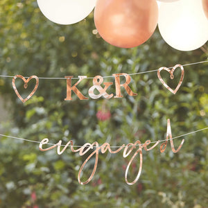 
                  
                    Load image into Gallery viewer, Customisable Rose Gold Engaged Bunting
                  
                