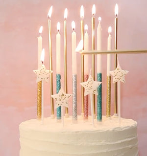 
                  
                    Load image into Gallery viewer, Gold Long Cake Candles
                  
                