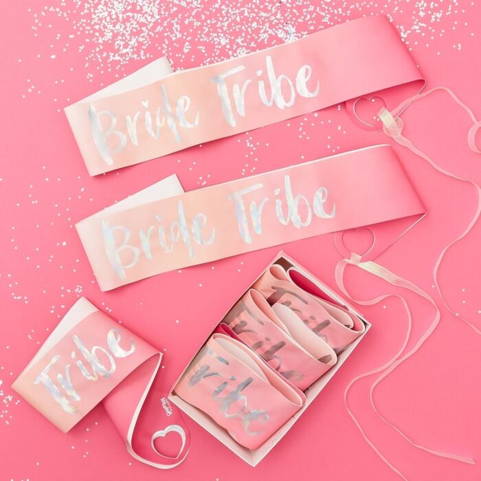 Bride Tribe Hens Party Sashes 6 PACK