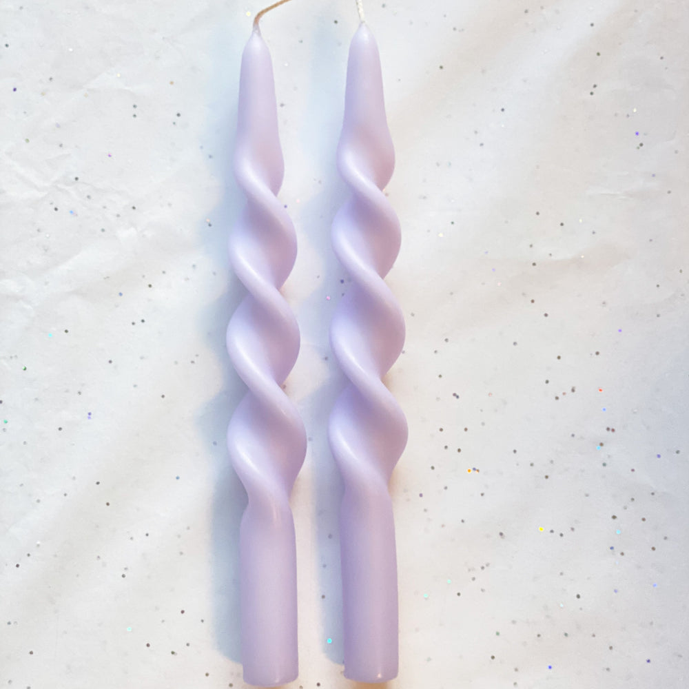 Twist Candle - Lilac Snow 38cm