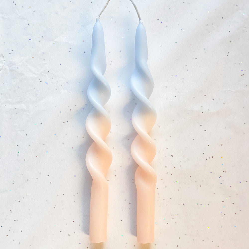 Twist Duo Toned Candle - Peach Blue Moon 28cm