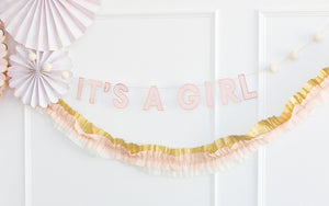 
                  
                    Load image into Gallery viewer, It&amp;#39;s A Girl Baby Shower Banner
                  
                