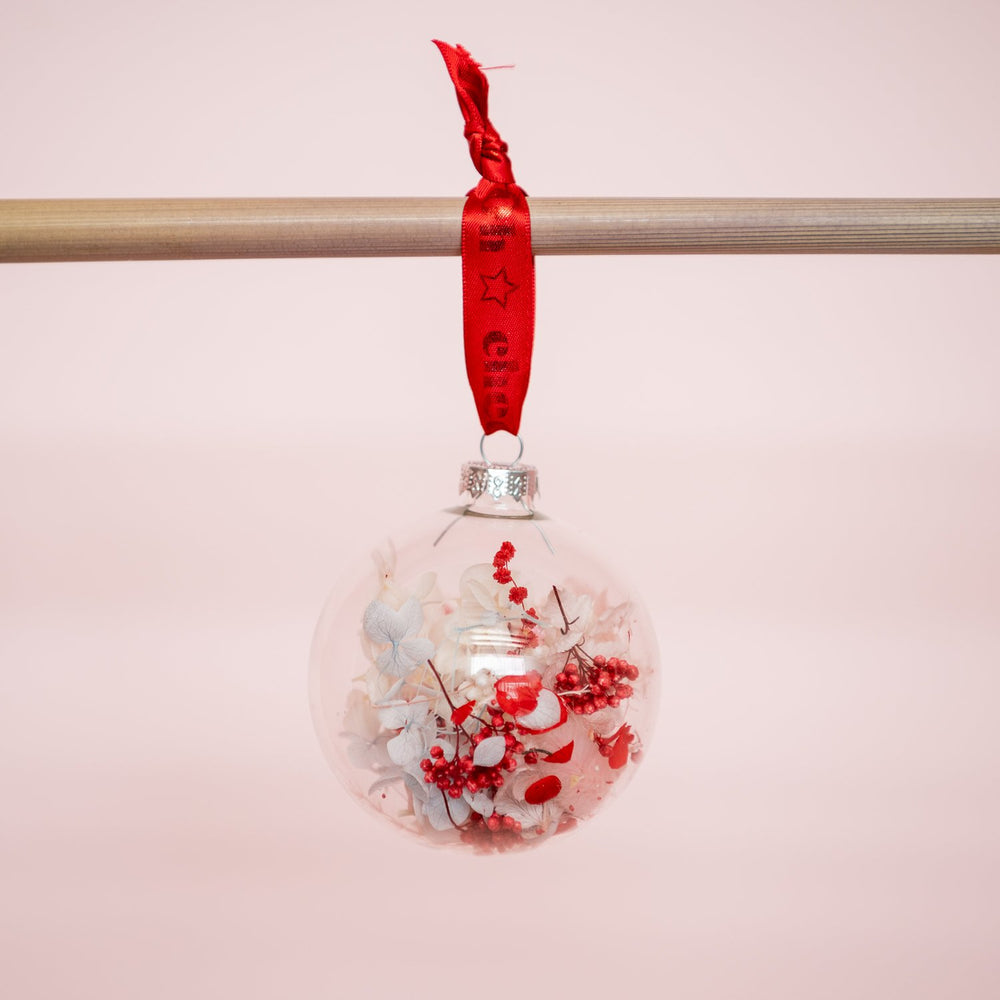 Jingle All The Way Floral Glass Bauble