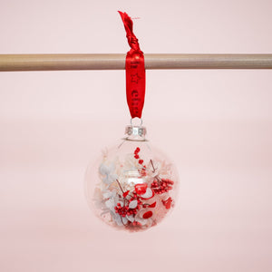 
                  
                    Load image into Gallery viewer, Jingle All The Way Floral Glass Bauble
                  
                