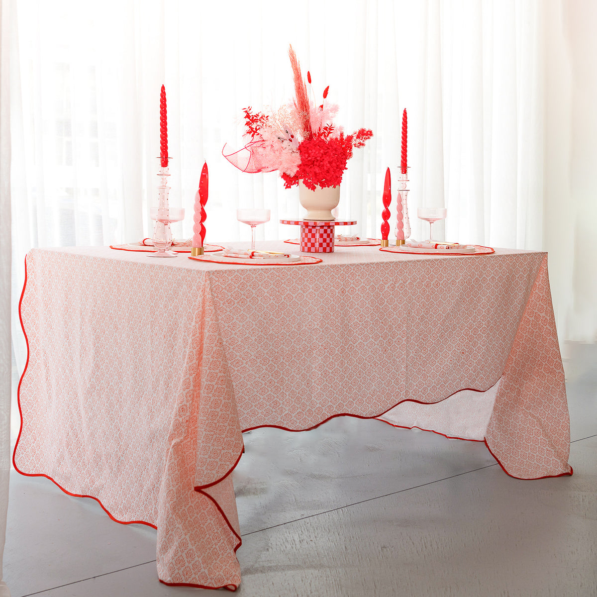 Pink Rosette Tablecloth Designer Table Linen Australia Pink