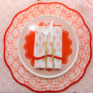 
                  
                    Load image into Gallery viewer, Pink Rosette Round Placemat Set (6)
                  
                