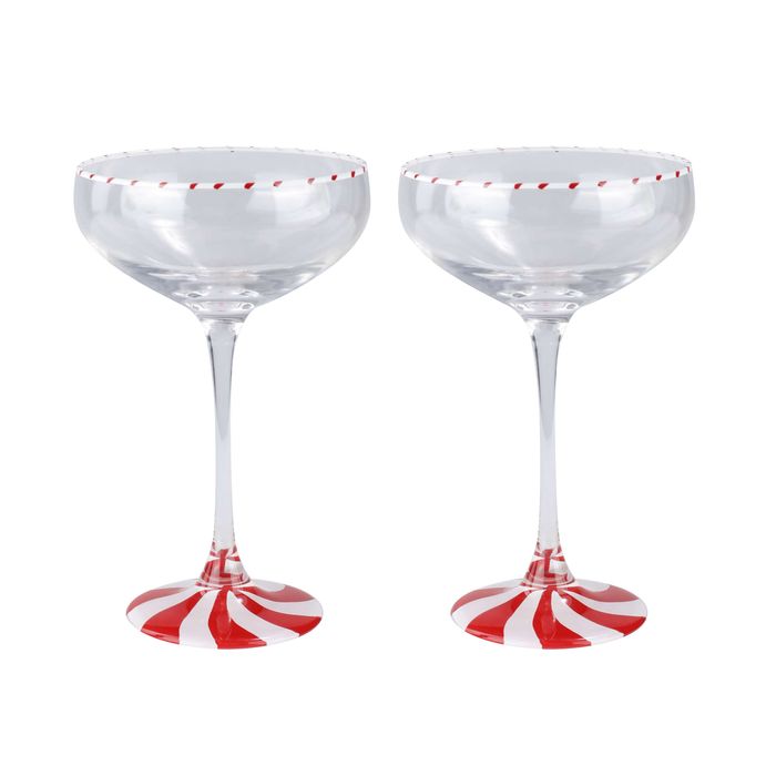 Candy Cane Stripe Coupe Glasses