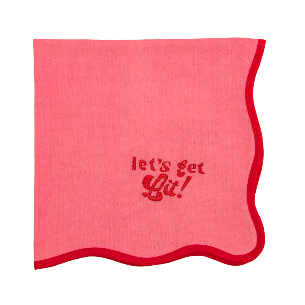 
                  
                    Load image into Gallery viewer, Let&amp;#39;s Get Lit Embroidered Napkin Set (6)
                  
                
