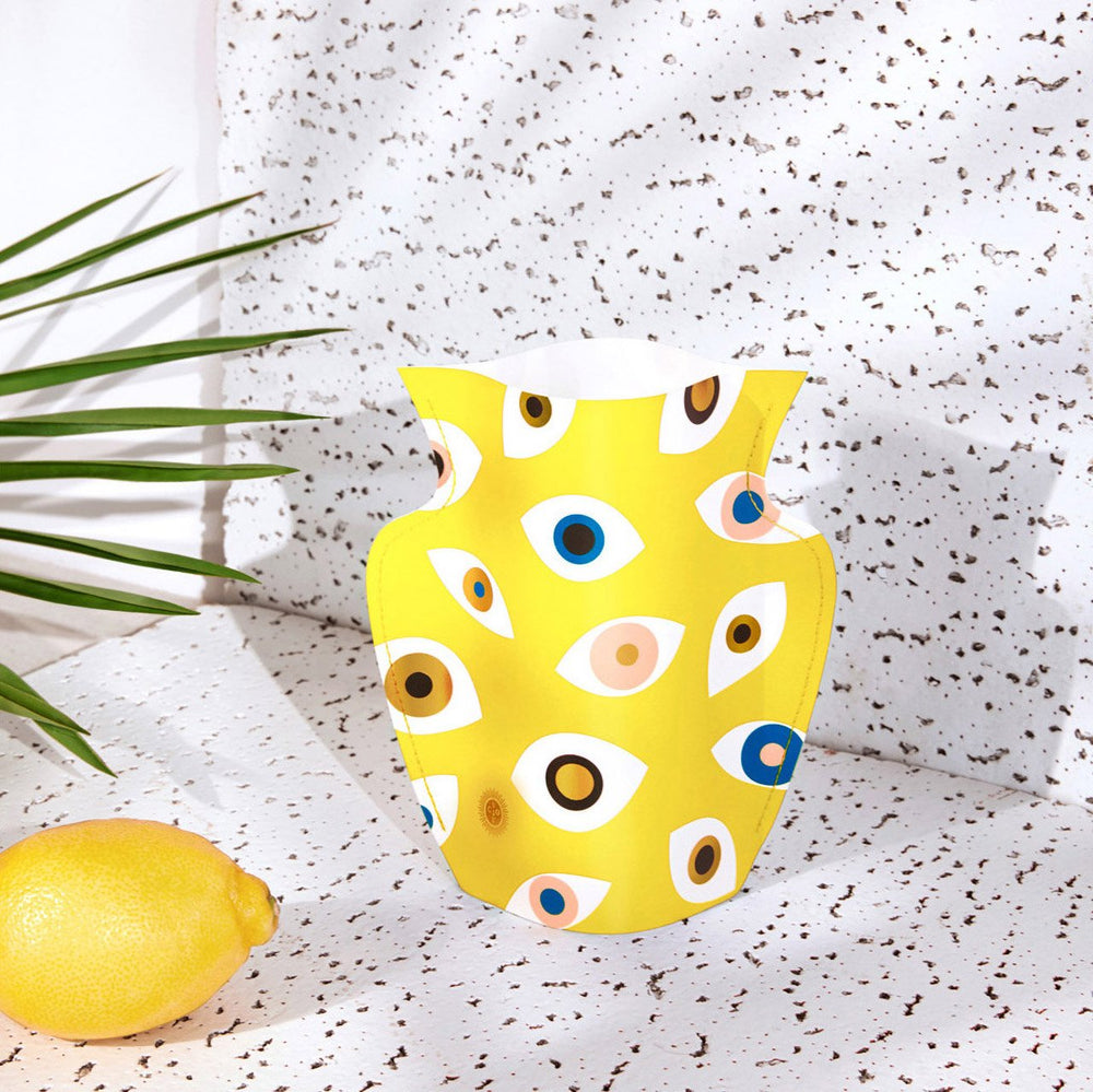 
                  
                    Load image into Gallery viewer, Nazar Yellow Mini Paper Vase
                  
                