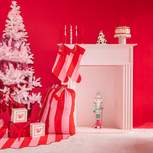 
                  
                    Load image into Gallery viewer, Red Pink Striped Tree Skirt
                  
                
