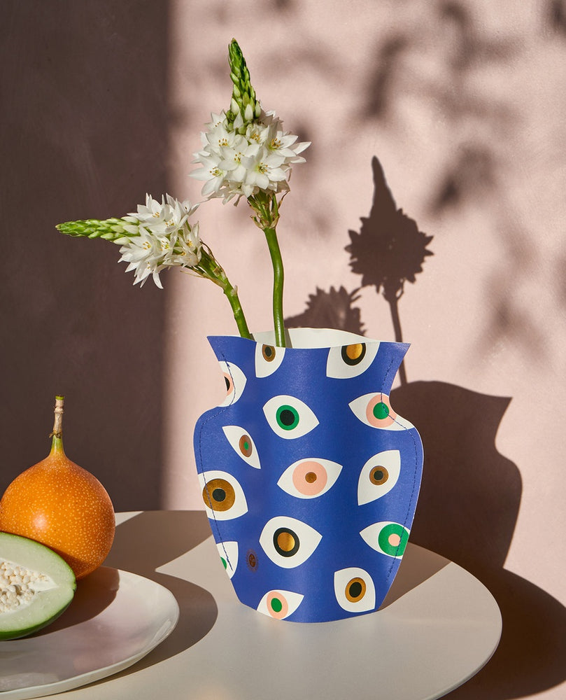 
                  
                    Load image into Gallery viewer, Nazar Blue Mini Paper Vase
                  
                