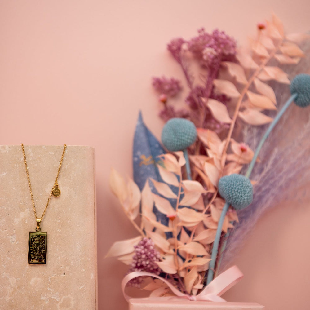 
                  
                    Load image into Gallery viewer, Zodiac Necklace and Posy Gift Box - Aquarius
                  
                