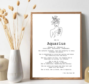 
                  
                    Load image into Gallery viewer, Zodiac Necklace and Posy Gift Box - Aquarius
                  
                