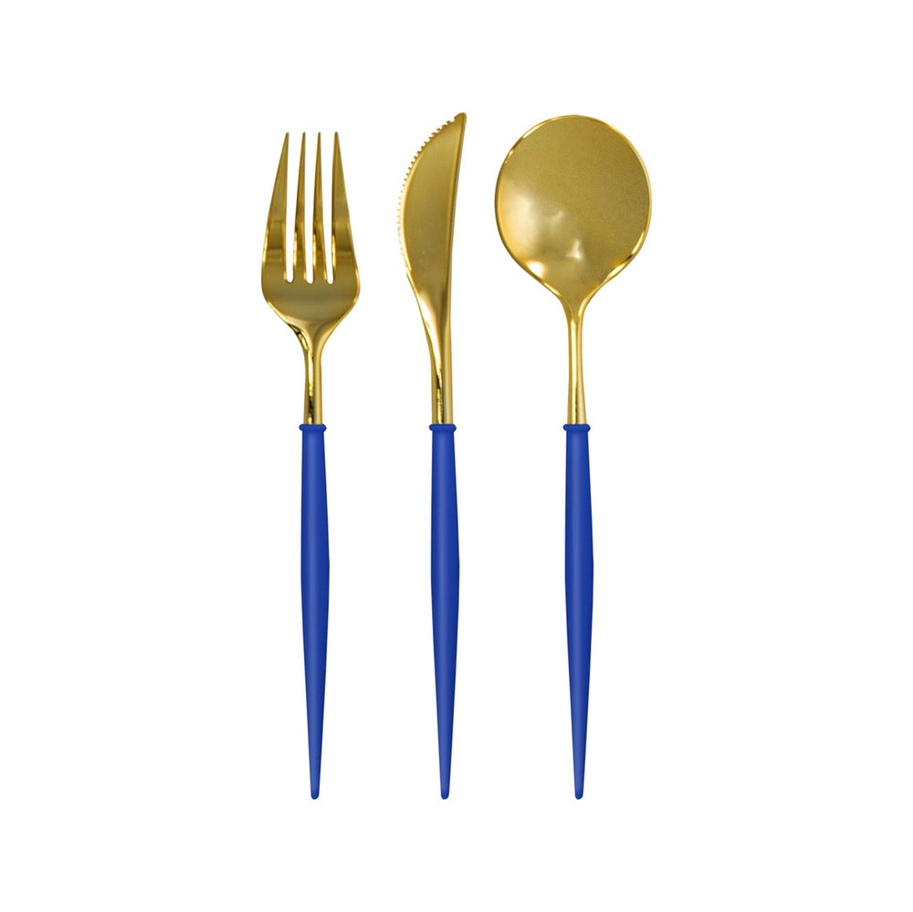 Bella Cutlery Set - Blue & Gold