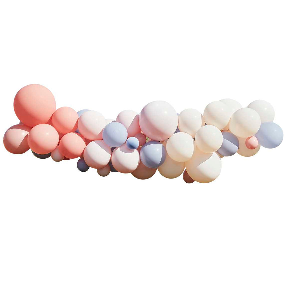 
                  
                    Load image into Gallery viewer, Blush, Nude &amp;amp; Blue Party Balloon Arch Kit
                  
                