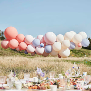 
                  
                    Load image into Gallery viewer, Blush, Nude &amp;amp; Blue Party Balloon Arch Kit
                  
                