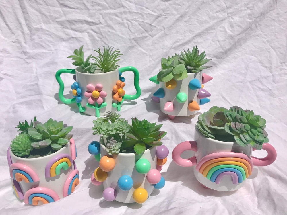 polymer clay plant pot diy DIY Polymer Clay Decorated Planter Kit – ohitsperfect