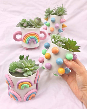 
                  
                    Load image into Gallery viewer, DIY Polymer Clay Decorated Planter Kit
                  
                