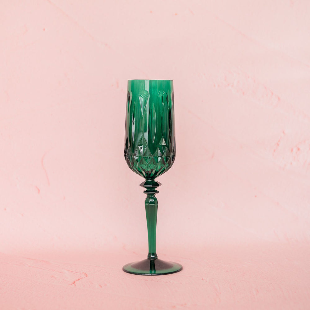 Champagne Flute Set Of 4 - Lucky Emerald