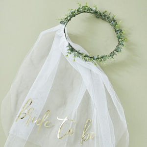 
                  
                    Load image into Gallery viewer, Eucalyptus Bride To Be Hen Party Veil
                  
                