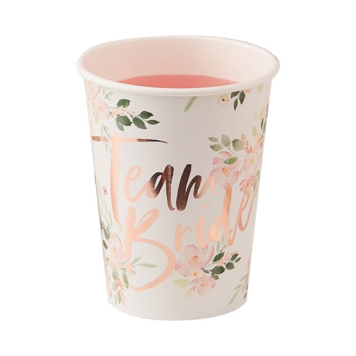 
                  
                    Load image into Gallery viewer, Floral Team Bride Hens Party Paper Cups
                  
                