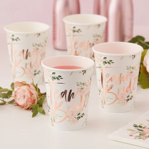 
                  
                    Load image into Gallery viewer, Floral Team Bride Hens Party Paper Cups
                  
                