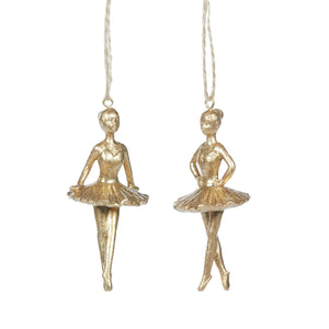 
                  
                    Load image into Gallery viewer, Gold Ballerina Hanging Set Of Two
                  
                