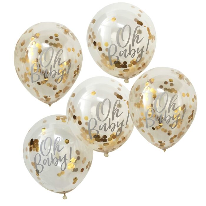 Gold Confetti OH BABY Balloons