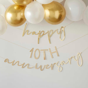 
                  
                    Load image into Gallery viewer, Gold Customisable Anniversary Bunting
                  
                