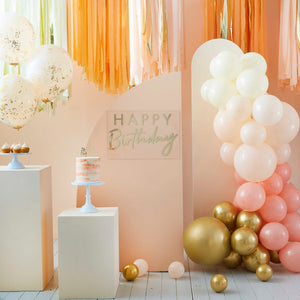 
                  
                    Load image into Gallery viewer, Gold and Peach Streamer Party Backdrop
                  
                