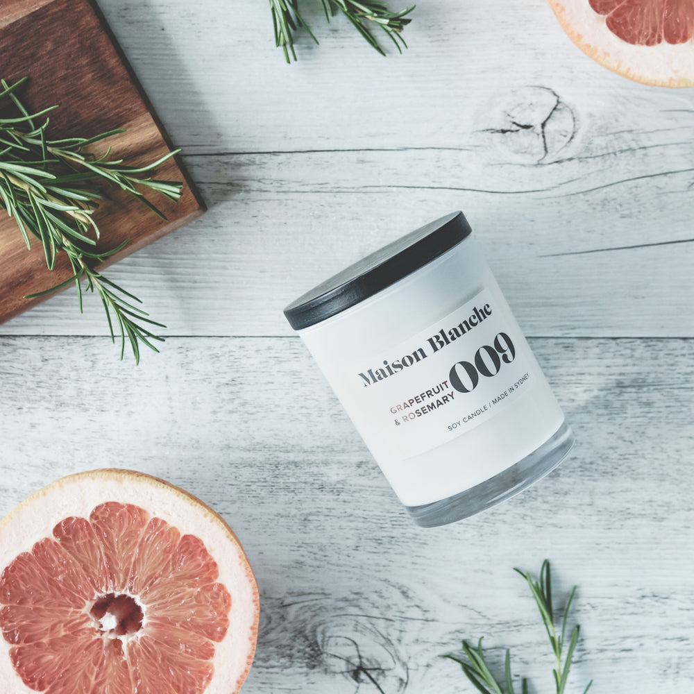 
                  
                    Load image into Gallery viewer, Grapefruit &amp;amp; Rosemary Medium Candle
                  
                